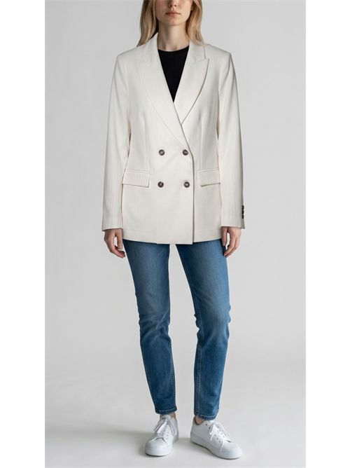 giacca donna doppiopetto bianco